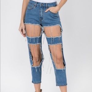 Diamond tassel jeans